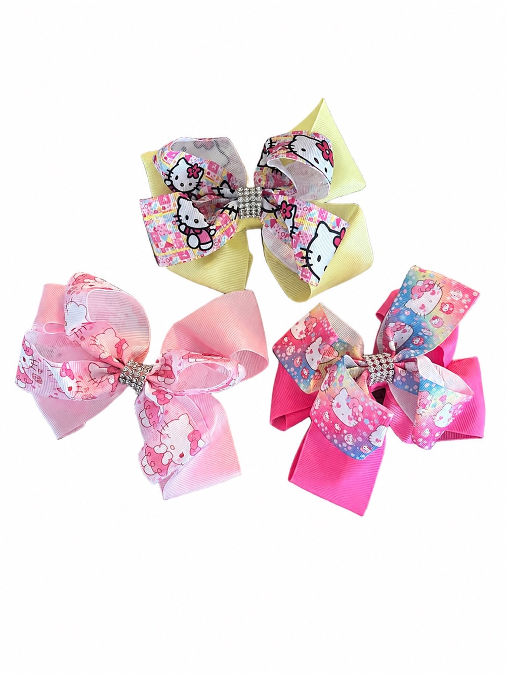 Hello Kitty Ribbon Hair Bows • 3 Pack